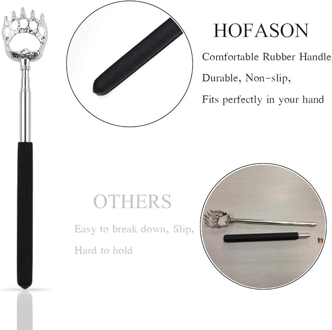 Back Scratcher, Fathers Day Dad Gifts for DadHusbandGrandpa, Christmas Stocking Stuffers for MenWomenAdults, Bear Claw Back Scratcher Portable Extendable, Novelty Idea Funny Men Small Gifts