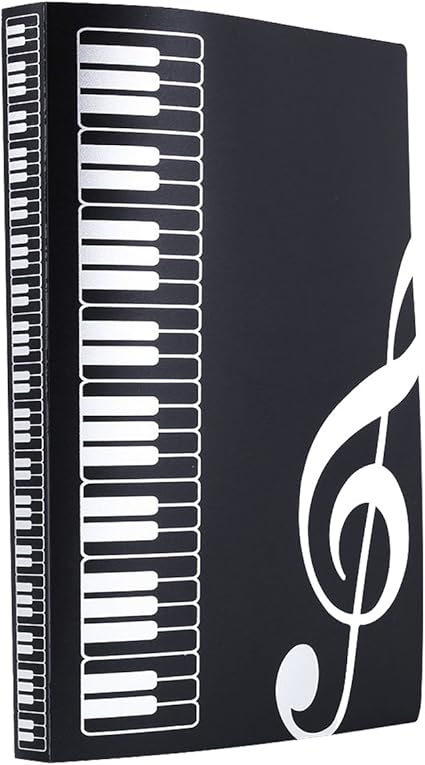WOGOD Music Sheet File Paper Documents Storage Folder Holder Plastic.A4 Size,40 Pockets (Black)