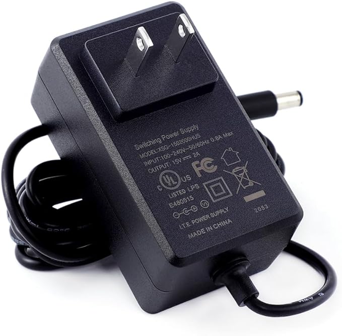 UL Listed Maxson 15V 2A Power Supply Charger (Input AC 100V-240V, Output DC 15 Volt 2 Amp 30 Watt) Adapter Switching Transformer Converter DC 5.5mm x 2.1mm 5.5mm x 2.5mm Universal