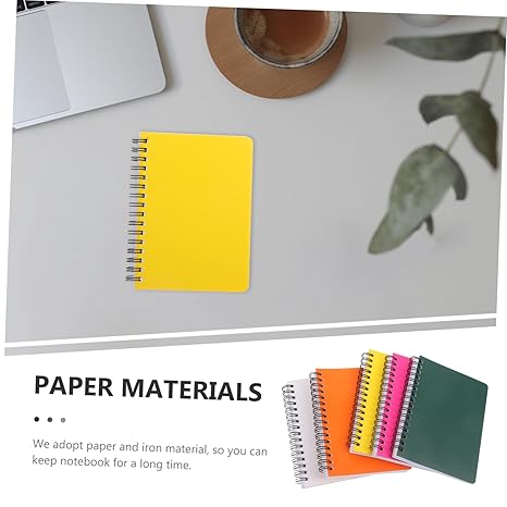 FUNOMOCYA 4pcs Mini Spiral Notebook Solid Academic Notepad for Note Taking Portable Notebooks for Students and Office Use for Daily Writing and Organizing