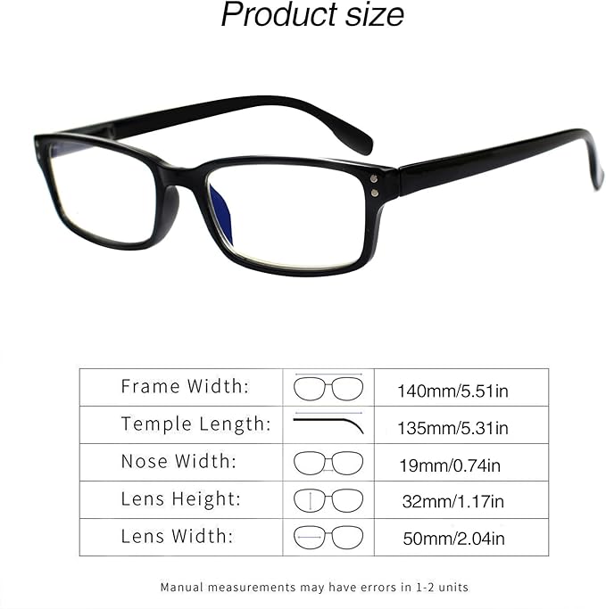 Kerecsen 1-Pack Reading Glasses Blue Light Blocking,Spring Hinge Readers for Men Women,Computer Eyeglasses