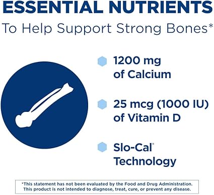 Citracal Slow Release 1200, 1200 mg Calcium Citrate with Vitamin D (1000 IU), Vitamin D3, Bone Health Support, Calcium Supplement for Ages 12, 80 Count