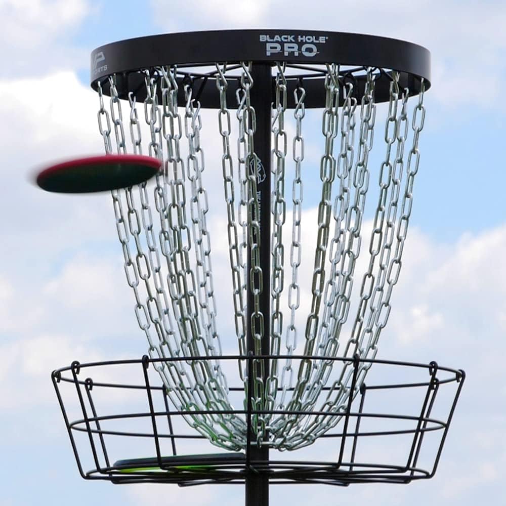 MVP Disc Sports Black Hole Pro 24-Chain Portable Disc Golf Basket Target (Stakes Not Included)