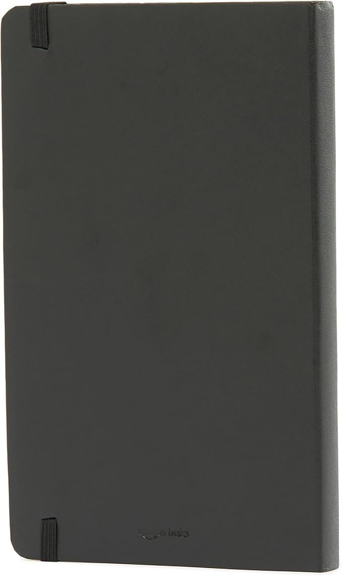Basics Classic Lined Notebook, 240 Pages Hardcover, 5 x 8.25-Inch, Black