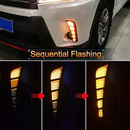 Daytime Running Light For Toyota Highlander 2017 2018 2019 LED Fog Lam[s With Dynamic Turn Signal Replacement Lamp + Wiring Harness