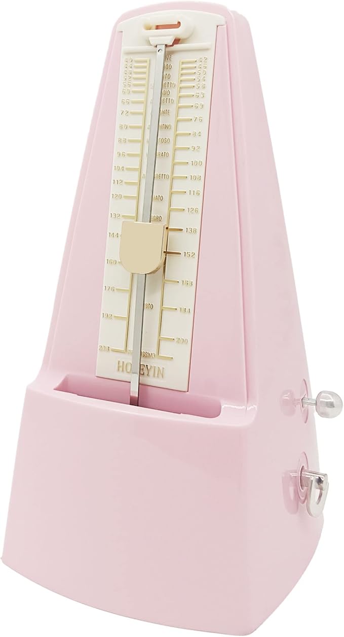 Mechanical Metronome, Universal Metronome for Piano, Guitar, Violin, and Other Instruments (Standard, Pink)
