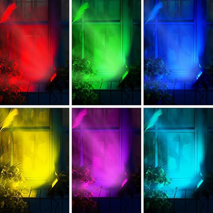 XUNATA 15W RGBW LED Reflector, Outdoor RGB Bluetooth Color Changing, Music Synchronization, Smart Flood Light, Dimmable, Waterproof, IP66, Wall Washer, Spotlights