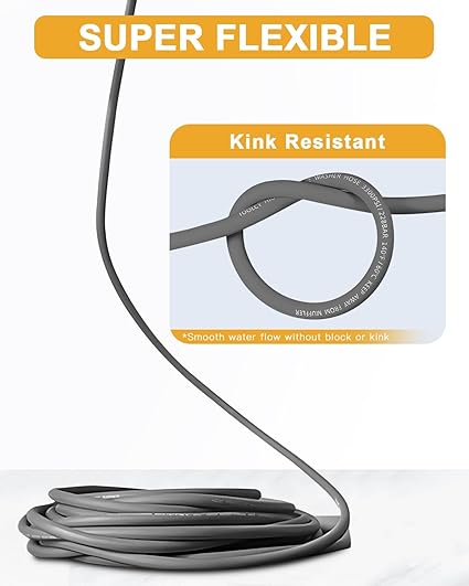 OCPTY Hot Water Pressure Washer Hose 38" x 100ft 6000 psi Non-Marking 2-Braid R2 Gray
