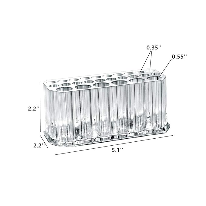 Miaowater Clear Acrylic Makeup Eyeliner Lip Liner Holder Organizer, 26 Spaces