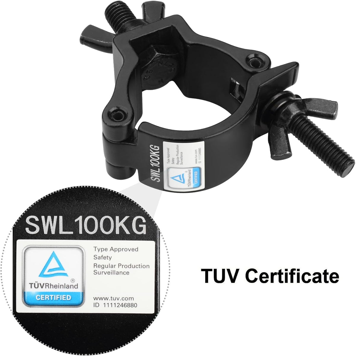 GBGS 20 Pack 2"Truss Clamp,DJ Stage Lighting Clamps,Max Load 220lbs,Black for Stage Moving Head Lighting