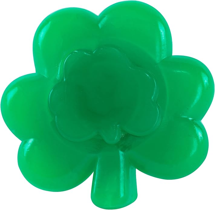 Super Z Outlet Four Leaf Clover Lucky St. Patrick's Day Green Shamrock LED Light Up Toy Party Favors Rings Accessories (18 Pack)