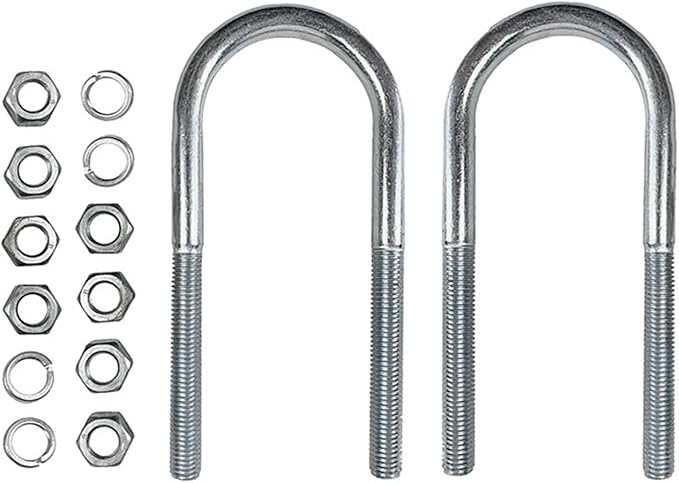 2PCS High Tensile Zinc Plated Axle U Bolt 60mm Round M12 Leaf Spring Clamp Trailer Truck Parts