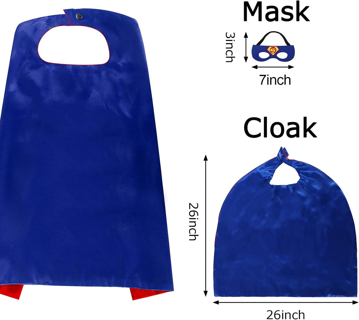 InPoTo Superhero Capes for Kids,Hero Capes and Masks Fit for 4-12years old boy and girls Dress up and Holiday Costumes.
