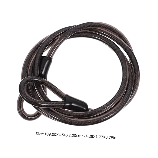 Mipcase 1.8m Long 9.7mm Diameter Plastic Covered Wire Rope High Tensile Strength for Fencing Lifting