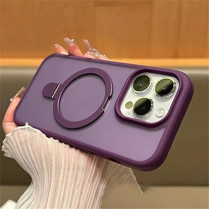 Magnetic Phone Case for iPhone 15 14 13 12 11 Pro Max Plus Stand Wireless Charge Camera Protector Ring Cover,Purple,for iPhone 13Pro Max