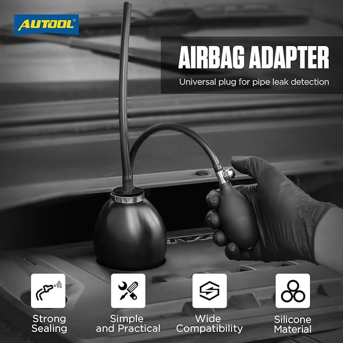 AUTOOL Universal Easy Intake Adapter for 12V Vehicle Pipes Fuel Leakage Detector Diagnositc Tester
