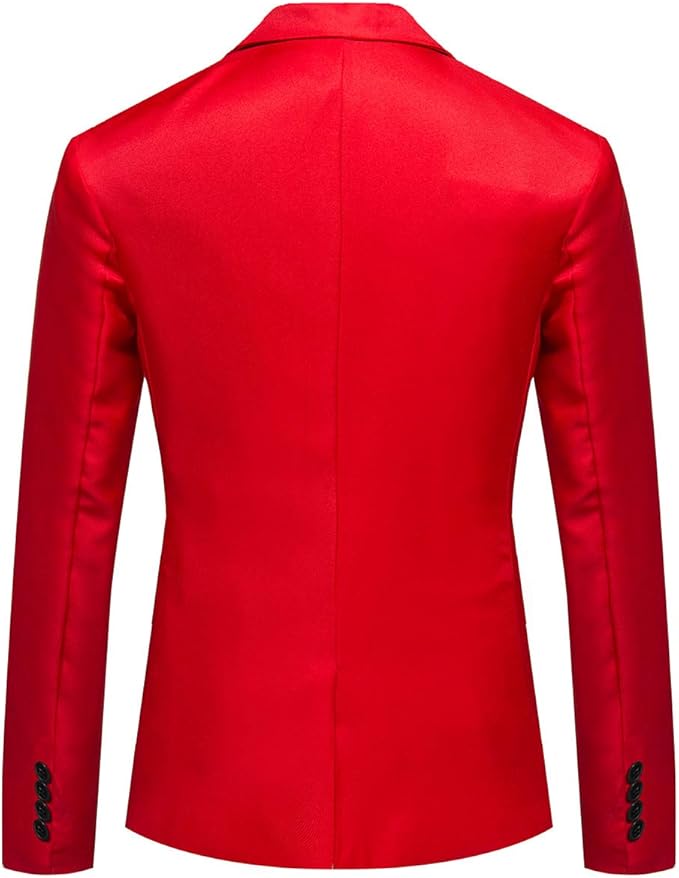 Men's Casual Suit Jacket Slim Fit One Button Notched Lapel Business Daily Lightweight Blazer Jacket