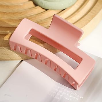 Square Frosting Claw Clips,Big Hair Clips Nonslip Matte Barrettes Thin Thick Short Hair for WomenGirls (Off white)
