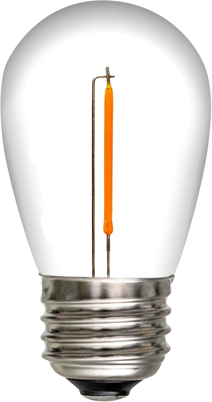 5-Pack S14 LED Replacement Edison Bulbs, Shatterproof 0.7W Dimmable Outdoor Light Bulbs IP65 Waterproof Patio String Light Replacement Bulbs, Warm White