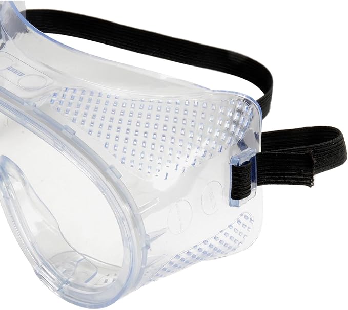 ERB Perforated Impact Resistant Goggles - Standard, Clear Lens, Black Straps