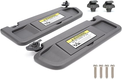 Sun Visors, Left & Right (Driver Side and Passenger Side), Replacement for 2006-2011 Honda Civic Replaces 83280-SNA-A01ZA, 83230-SNA-A01ZA (Atlas Gray)
