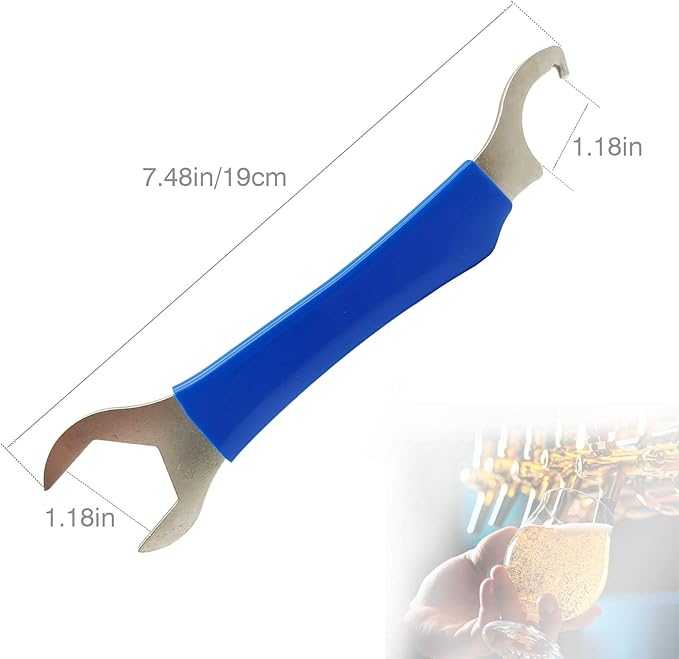 Beer Faucet Wrench Heavy Duty Beer Tap Faucet Wrench for Draft with Hex Nut Keg Spanner for Draft Coupler Kegerator