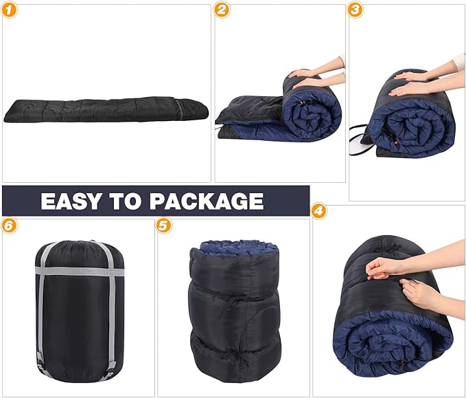 REDCAMP Flannel Sleeping Bag for Adults, Comfortable Cotton Sleeping Bags for Camping with Detachable Hood, RedGreyBlue