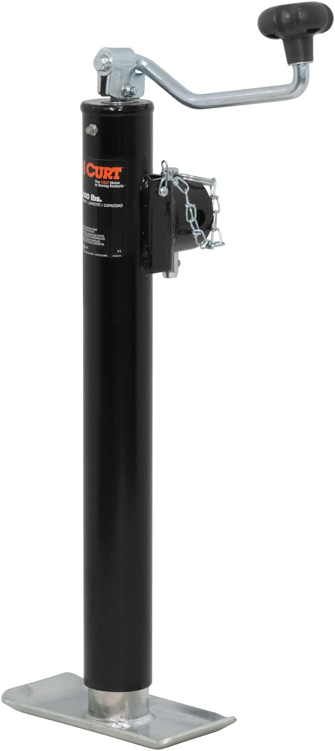 CURT 28356 Weld-On Pipe-Mount Swivel Trailer Jack, 5,000 lbs. Support Capacity, 15 Inches Vertical Travel