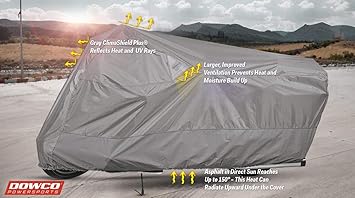 Dowco Guardian 50124-07 WeatherAll Plus Indoor/Outdoor Waterproof Motorcycle Cover: Grey, Sportbike