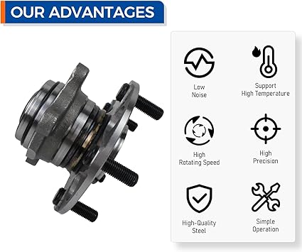 512256 Rear Wheel Bearing Hub Assembly Compatible with Acura CSX 2006-2010, Honda Civic EX, Si 2006-2011, 5Lugs