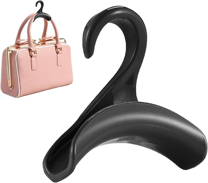 Closet Bag Hanger - Heavy Duty Handbaag Hangers | Tote Bag Holder Organizer | Portable plaastic Closet Rod Hanger | Bag Rack Holder | Purse Hanger Hook For Backpack, Belt, Scarves, Hat, Keep Straps In