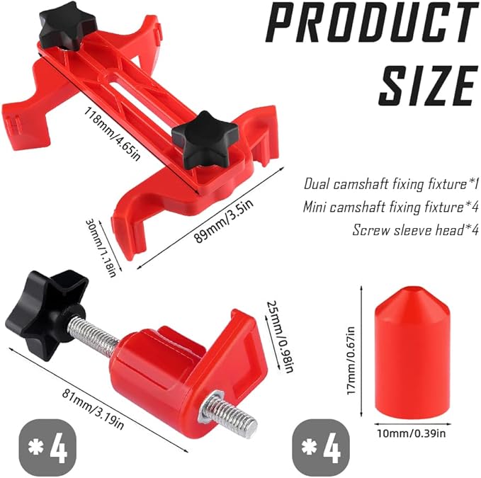 5PCS Car Dual Cam Clamp Camshaft Kit - Anti Slip Locking Timing Tool Kit for SingleTwinQuad Camshaft Clamp Engine - Universal Car Accessories Cam Bearing Tool