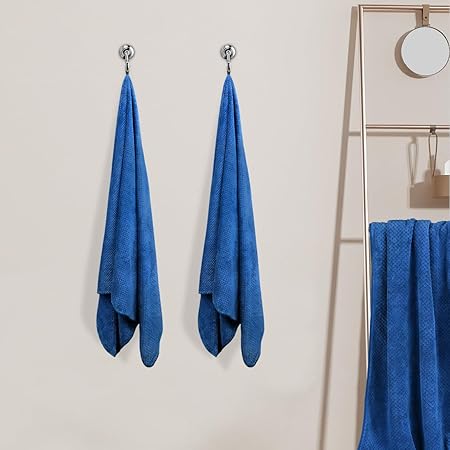 HOMEXCEL Bath Towel Set Pack of 2, 30 x 60 Inches Large Microfiber Bath Towels, Soft, Absorbent, and Quick Dry Towels for Bathroom, Pool, Beach, Swim, and Yoga, Large Bathroom Towels, Blue