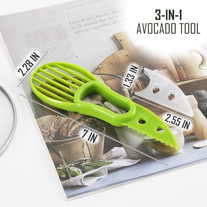 Avocado Peeler 3 In 1 Avocado Slicer Tool - Cutter and Scooper for Fruits Vegetable, Green, 5315083037