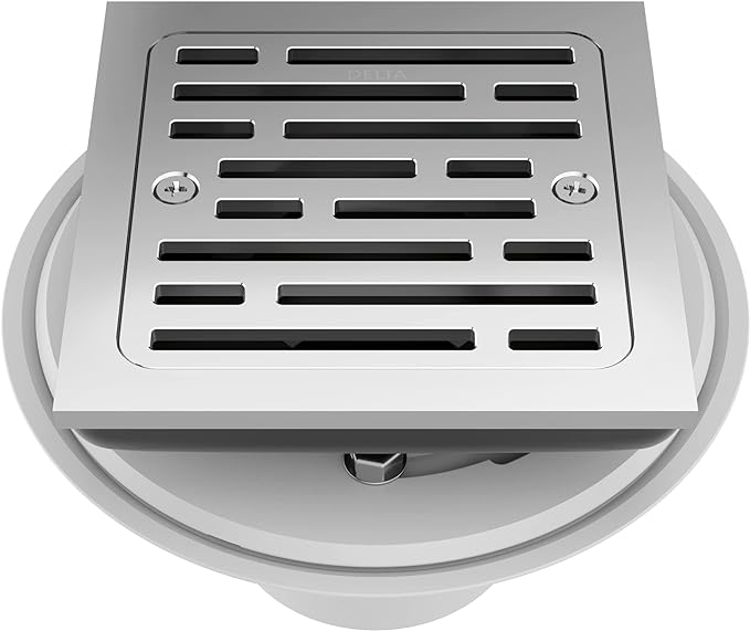 Delta DT062412 4" Tile-in Square Shower Drain - Chrome