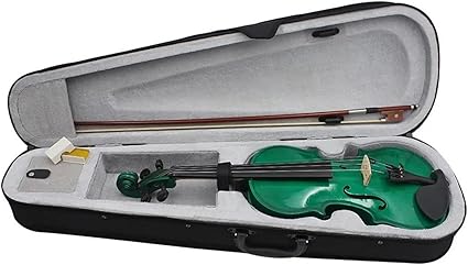 Violin Kit Violin Professional 44 Beginners Green Violin With CaseBowBridgesTunerMuteStrings Accessories Sets(Violin)