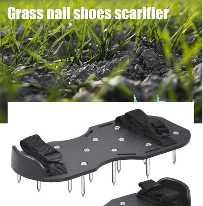 Lawn Aerator Shoes, Spike Shoes Lawn Aerator Tool Aeration Shoes for Epoxy Floor, Lawn Yard Patio Lawn Garden Yard (Black)