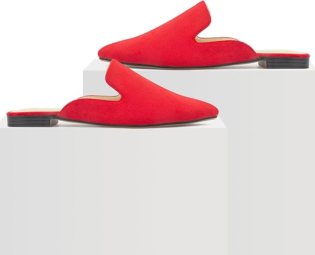 MUSSHOE Mules for Women Flats Comfortable Pointed Toe Women Mules