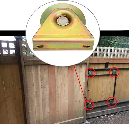 Skelang 2 Pcs 3" Sliding Gate Wheels, V Groove Caster, Heavy Duty Rigid Caster with Bracket for V Track Rail, Rolling Driveway Gate, Industrial Machine, Heavy Door, Total Loading Capacity 1300 Lbs