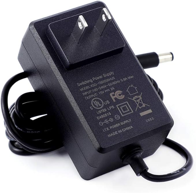 UL Listed Maxson 15V 2A Power Supply Charger (Input AC 100V-240V, Output DC 15 Volt 2 Amp 30 Watt) Adapter Switching Transformer Converter DC 5.5mm x 2.1mm 5.5mm x 2.5mm Universal