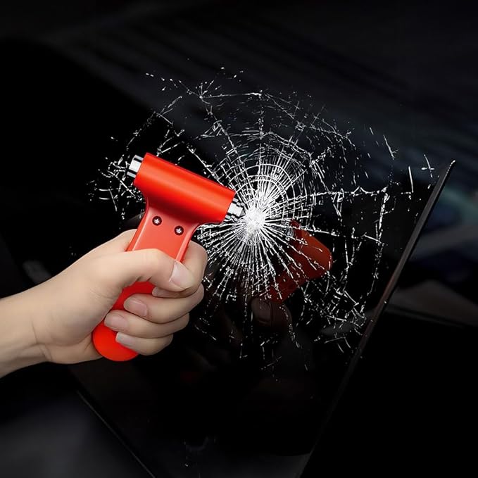 Car Safety Hammer Emergency Escape Tool with Window Breaker Seatbelt Cutter, Automotive Rescue Kit for Family, Vehicle, Office, Compact, Multifunctional, Made for Self-Rescue