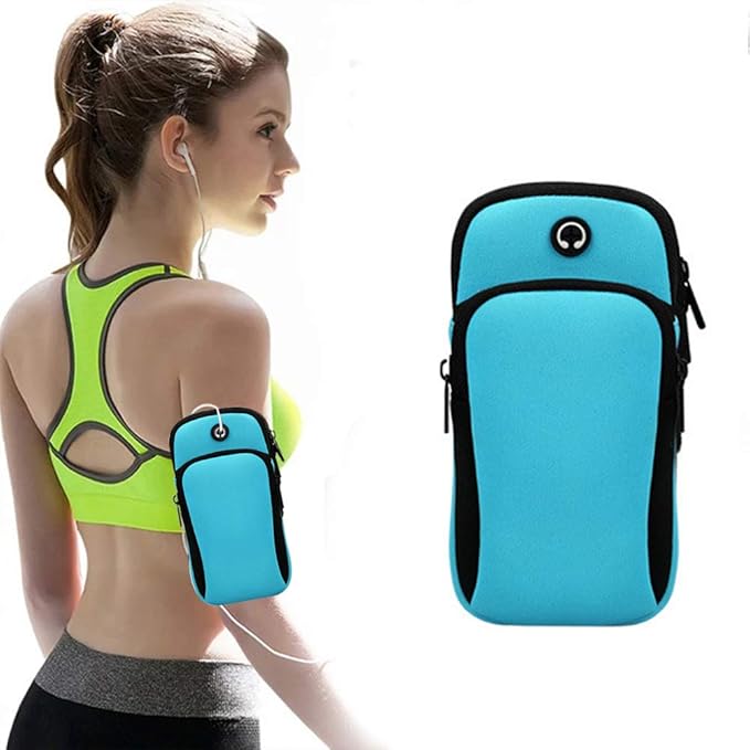 Running Armband,Arm Bag Phone Holder for Running,Multi Cell Phone Armband Pouch for Gym Workout Jogging Exercise,Suitable with iPhone 11 Pro Max XS XR X 8 7 6 6s Plus (Blue)