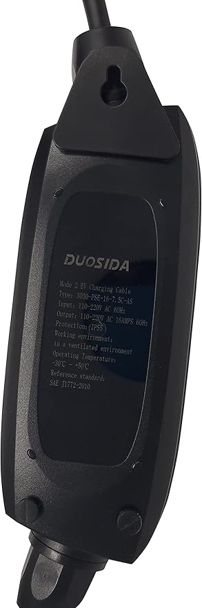 Duosida Level 12 EV Charger(120-240V,16A,25ft) Portable EVSE Home Electric Vehicle Charging Station Universal