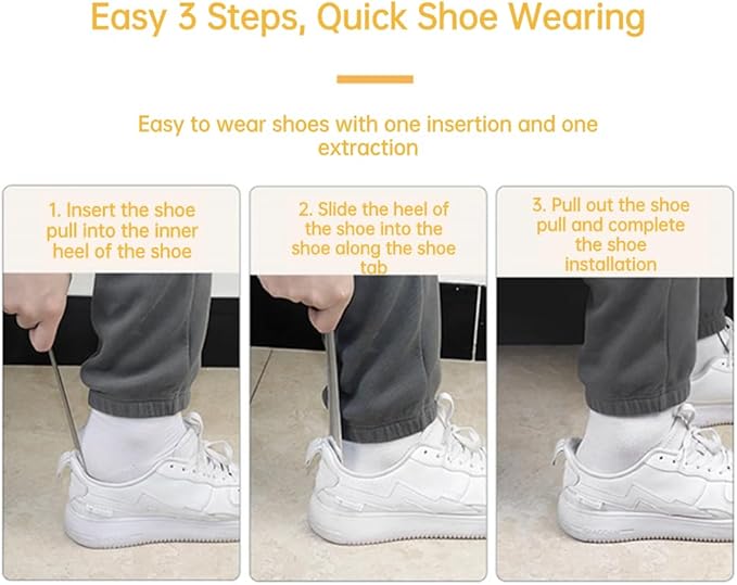 Metal Shoe Horn 11.8in, Stainless Steel Shoehorn Long Handle Shoe Horns Shoe Helper for Seniors Pregnant Woman Kids
