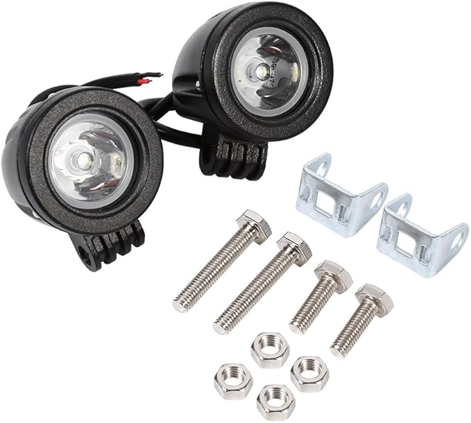 VGEBY 1 Pair Motorcycle High Power 10W LED Work Light Off-Road Round Driving Fog Lamp Spot Light Automotive Exterior Lighting Supplies