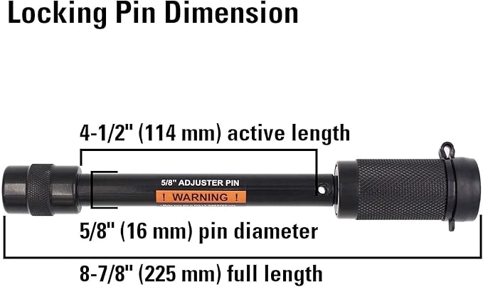 TowWorks 79830 Keyed Alike 58" Trailer Hitch Lock with Extra Long 4-12" Span, Double Safety Tow Hitch Locking Pin for 3" Receivers and Adjustable Channel Mounts