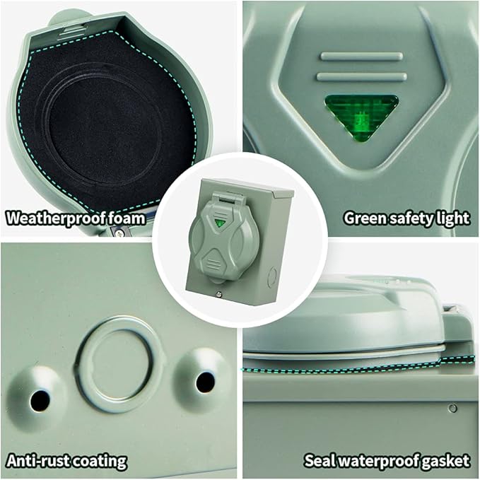 30 AMP Generator Inlet, NEMA L14-30P Power Inlet Box, 4-PRONG Waterproof Generator Power Inlet Box
