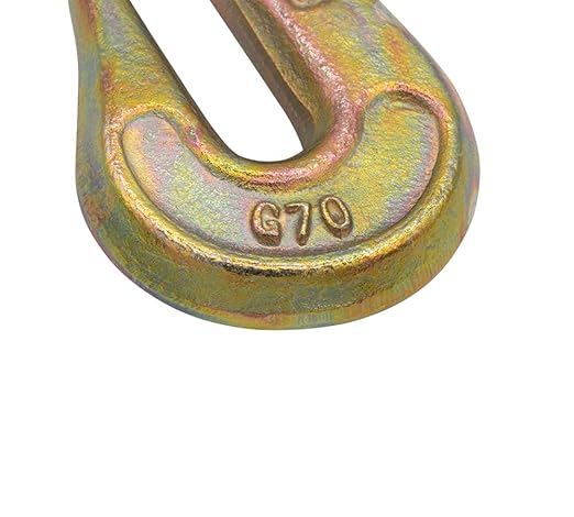 Mytee Products 4 Pack 1/4" Grade 70 Clevis Grab Hooks - 11660 lbs Breaking Strength Forged Steel - Chain Grab Hook for Truck Tractor Flatbed - Heavy Duty Grab Hooks for Lifting, Rigging, Forklift