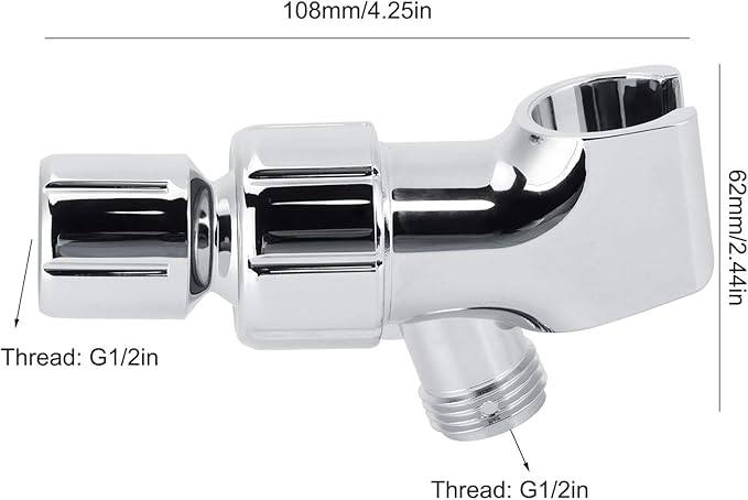 G12 Shower Arm Holder Adapter for Handheld Shower Heads Adjustable Mount Bracket Universal Mount