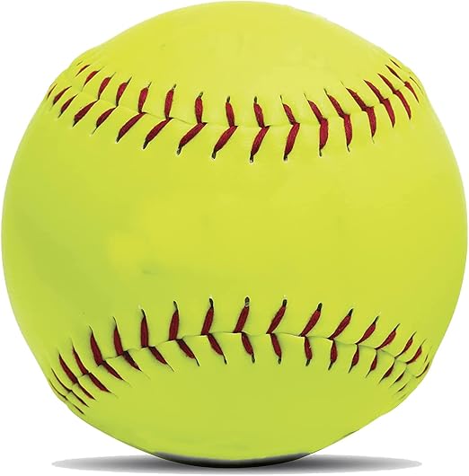 ABAJI Softball Blank Ball PU Surface Cork Core Suitable for Bat Heavy Duty Slowpitch Sports Youth Boy and Girl Practice Training